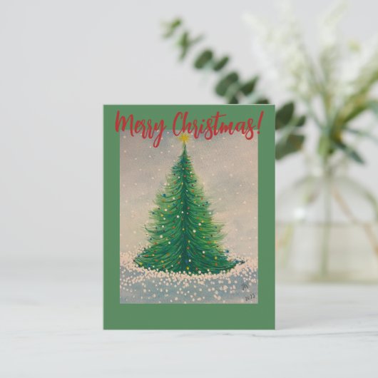 Briefkaart met kerstbomen (Staand voorkant)