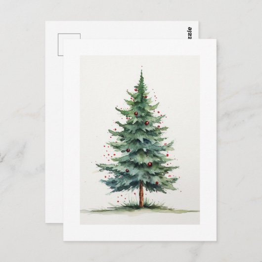 Briefkaart met kerstbomen (Voorkant / Achterkant)