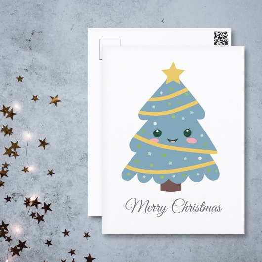 Briefkaart met kerstbomen