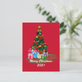 Briefkaart met kerstbomen (Staand voorkant)