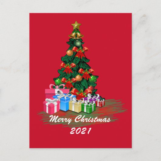 Briefkaart met kerstbomen (Voorkant)