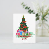 Briefkaart met kerstbomen (Staand voorkant)