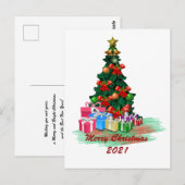 Briefkaart met kerstbomen (Voorkant / Achterkant)