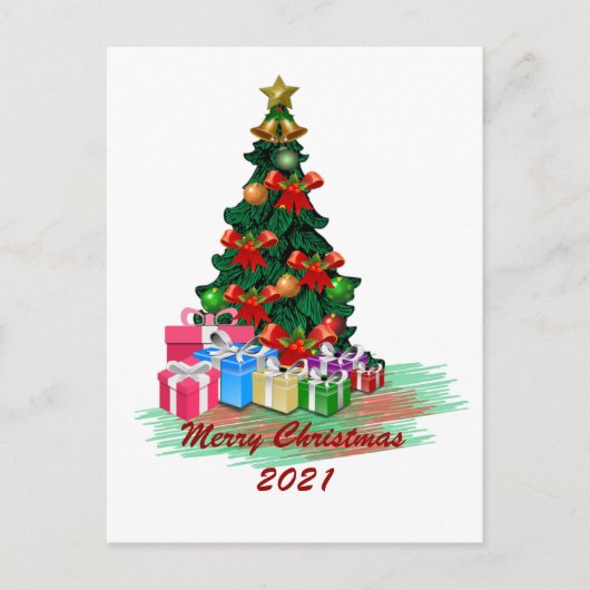 Briefkaart met kerstbomen (Voorkant)