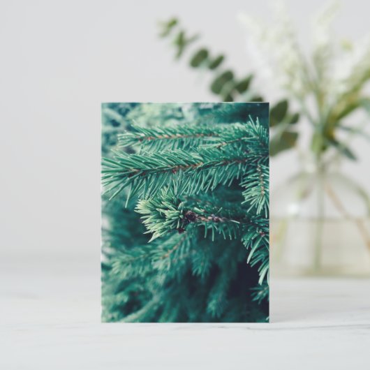 Briefkaart met kerstboom erop (Staand voorkant)