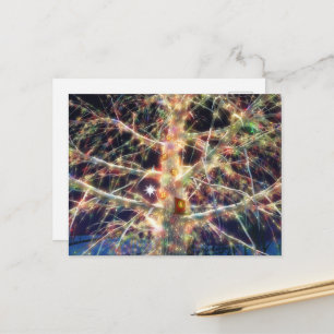 Briefkaart met kerstboomkleed