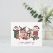 Briefkaart met kerstcadeau-koekjes feestdag (Staand voorkant)