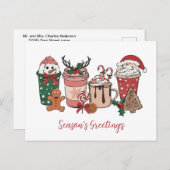 Briefkaart met kerstcadeau-koekjes feestdag (Voorkant / Achterkant)