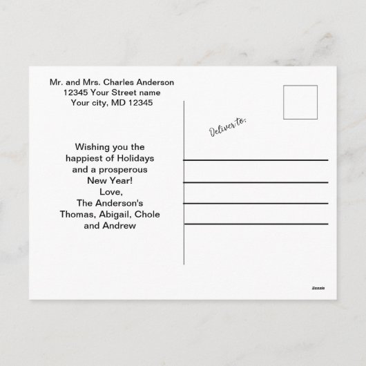 Briefkaart met kerstcadeau-koekjes feestdag (Achterkant)