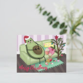 Briefkaart met kerstcadeaus (Staand voorkant)