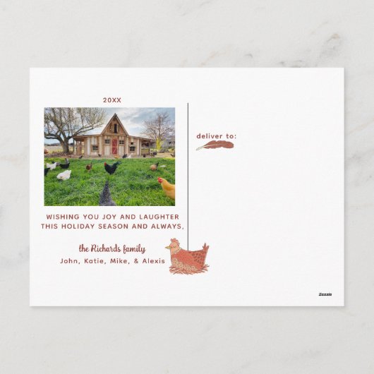 Briefkaart met kerstfeest- en feestdag (Achterkant)