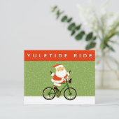 Briefkaart met kerstfeestdag fietsen (Staand voorkant)