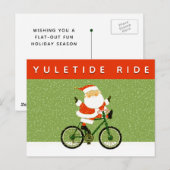 Briefkaart met kerstfeestdag fietsen (Voorkant / Achterkant)