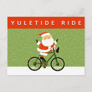 Briefkaart met kerstfeestdag fietsen