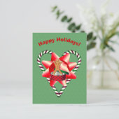 Briefkaart met kerstfeestdag in de boog van een ma (Staand voorkant)