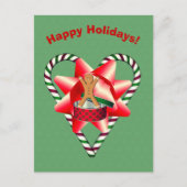 Briefkaart met kerstfeestdag in de boog van een ma (Voorkant)