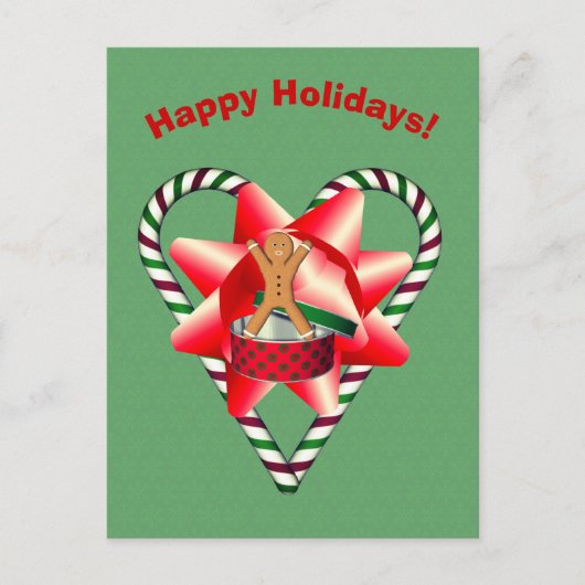 Briefkaart met kerstfeestdag in de boog van een ma (Voorkant)