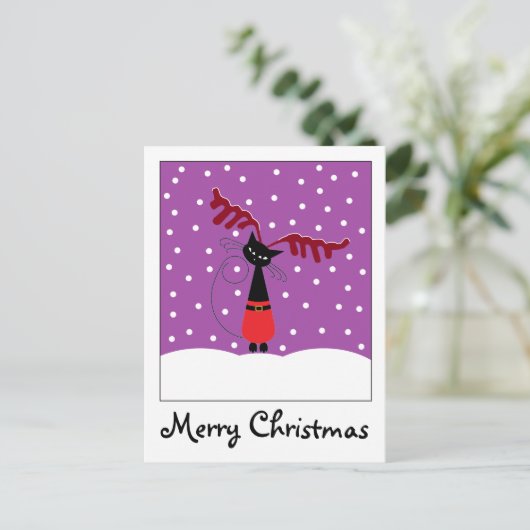 Briefkaart met kerstfeestdag voor rendieren (Staand voorkant)