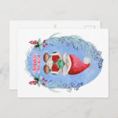 Briefkaart met kerstgrint (Voorkant / Achterkant)