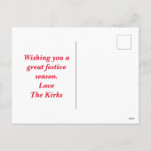 Briefkaart met kerstkeuten Prettige feestdagen (Achterkant)