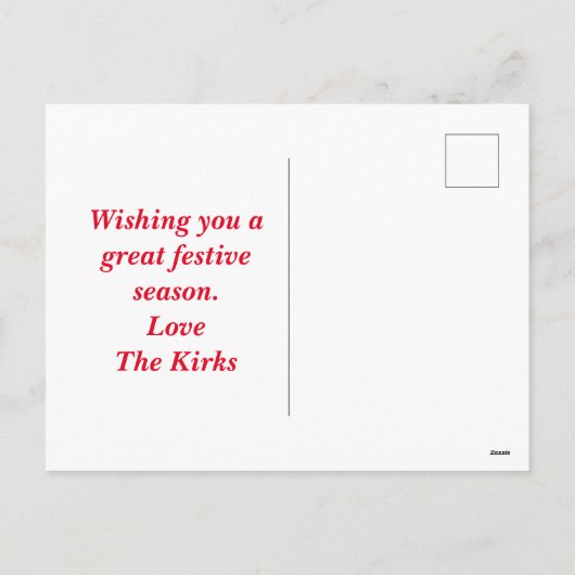 Briefkaart met kerstkeuten Prettige feestdagen (Achterkant)