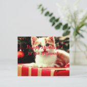 Briefkaart met kerstkeuten Prettige feestdagen (Staand voorkant)