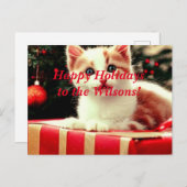 Briefkaart met kerstkeuten Prettige feestdagen (Voorkant / Achterkant)