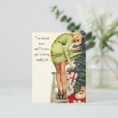Briefkaart met kerstmis op de lijst Naughty (Staand voorkant)