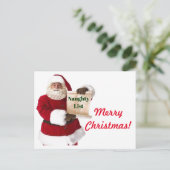 Briefkaart met kerstmis op de lijst Naughty (Staand voorkant)