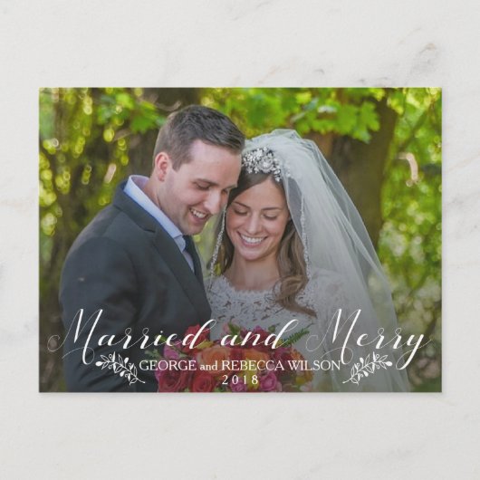 Briefkaart met kerstmis | Passen getrouwd Fotokaar (Voorkant)