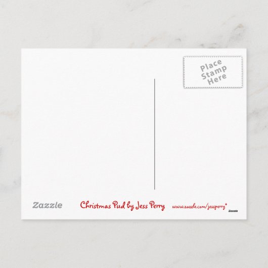 Briefkaart met kerstmis Pud "Jouw tekst" (Achterkant)