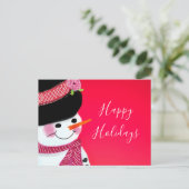 Briefkaart met Kerstmis Snowman (Staand voorkant)