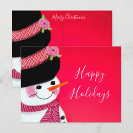Briefkaart met Kerstmis Snowman
