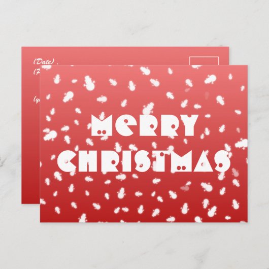 Briefkaart met Kerstmis Snowman (Voorkant / Achterkant)