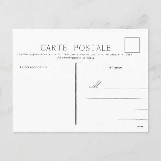 Briefkaart met kerstmis voor Franse cadeautjes (Achterkant)