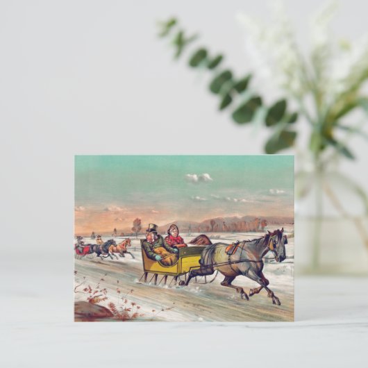  Briefkaart met kerststaarten (Staand voorkant)