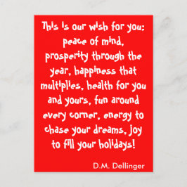 Briefkaart met kerstwens