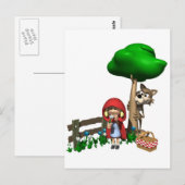 Briefkaart met kleine rode rondzwerfhout (Voorkant / Achterkant)