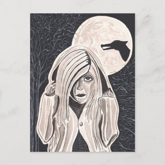 Briefkaart met kleine rode rondzwerfhout (Voorkant)