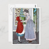 Briefkaart met kleine rode rondzwerfhout (Voorkant / Achterkant)