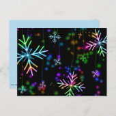 Briefkaart met kleurrijk sneeuwvlokpatroon (Voorkant / Achterkant)