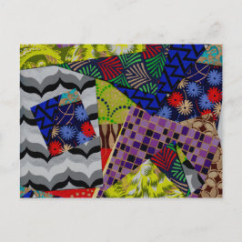 Briefkaart met kleurrijke collage