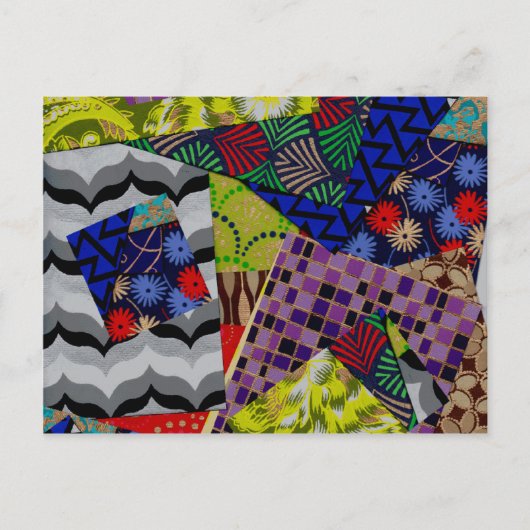 Briefkaart met kleurrijke collage (Voorkant)