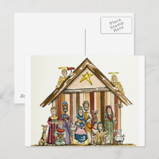 briefkaart met kleurrijke natistencrisis (Voorkant / Achterkant)