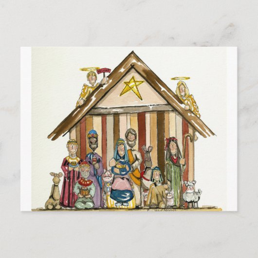 briefkaart met kleurrijke natistencrisis (Voorkant)