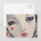 Briefkaart met koningin-jesterhartgezicht (Voorkant / Achterkant)