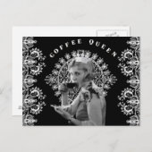  briefkaart met koningin van fotokoffie (Voorkant / Achterkant)