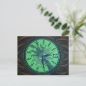 Briefkaart met korte klok 13 uur (Staand voorkant)