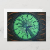 Briefkaart met korte klok 13 uur (Voorkant / Achterkant)