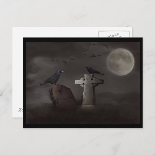 briefkaart met kraaibegraafplaats (Voorkant / Achterkant)